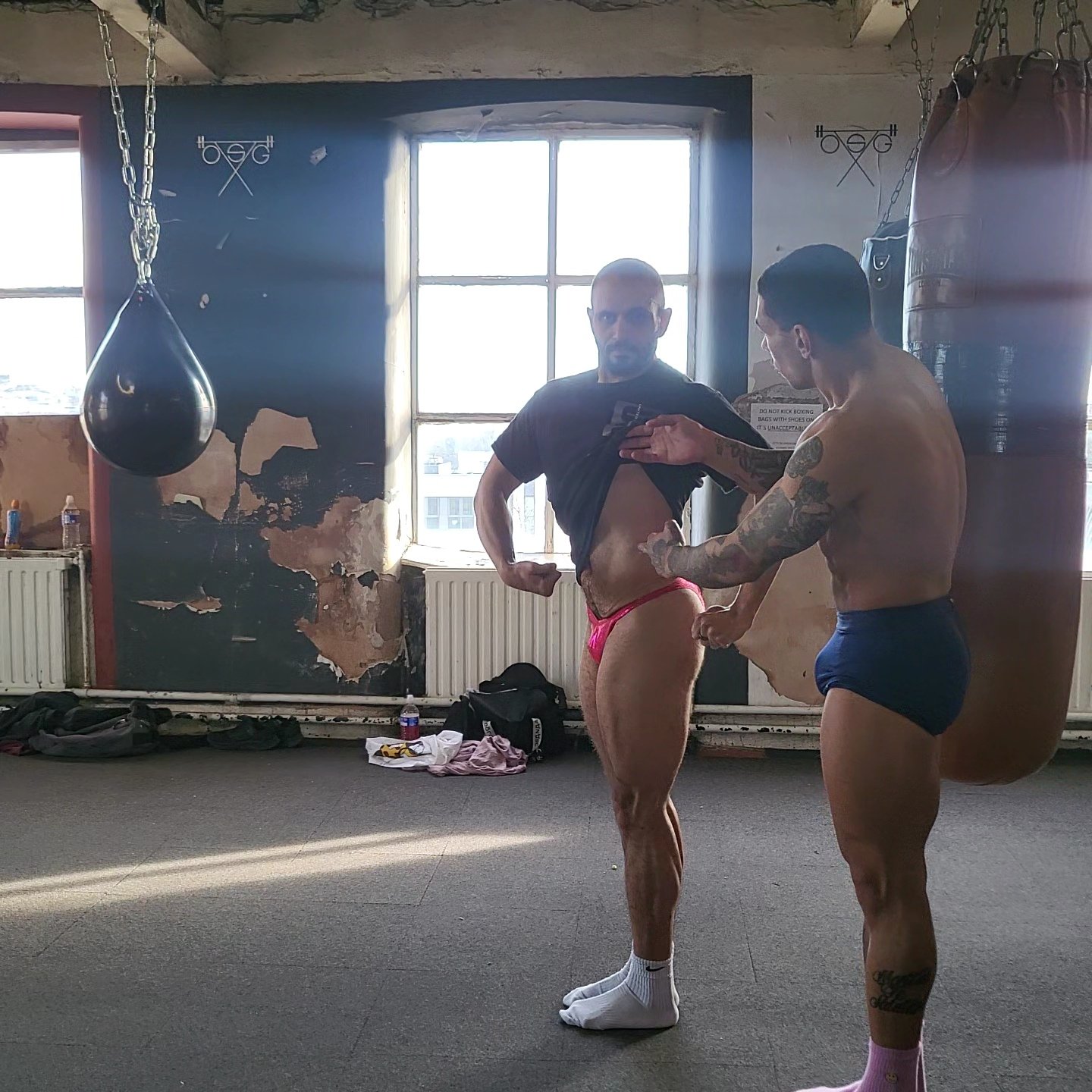 Competition posing practice coaching session