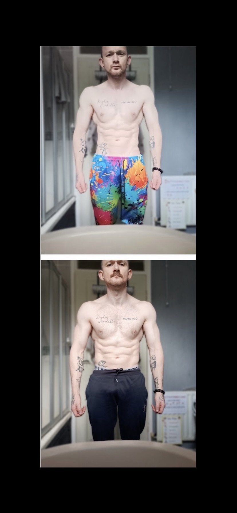 Client transformation progress, before and after